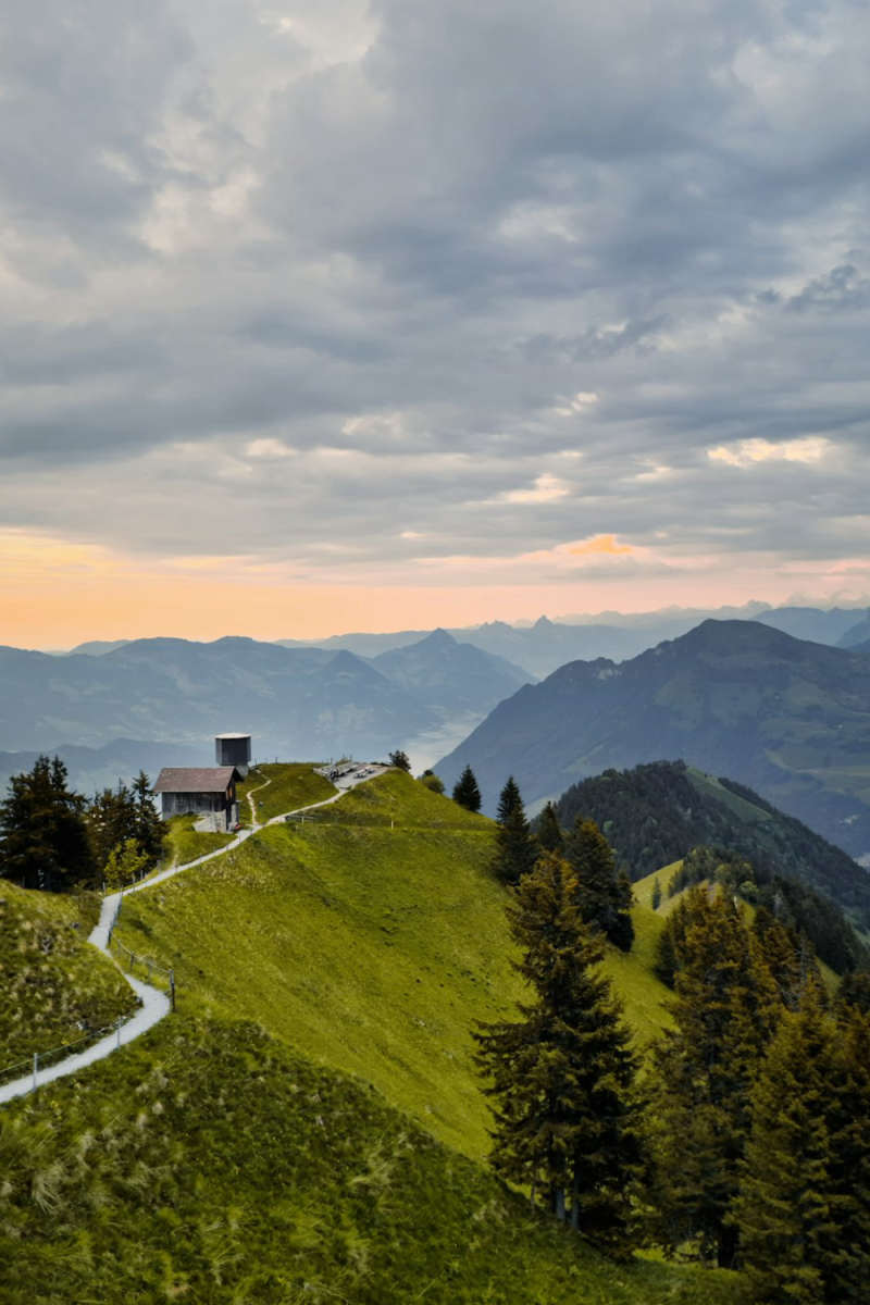 Wall Poster - Hilltop Fortress in the Swiss Alps